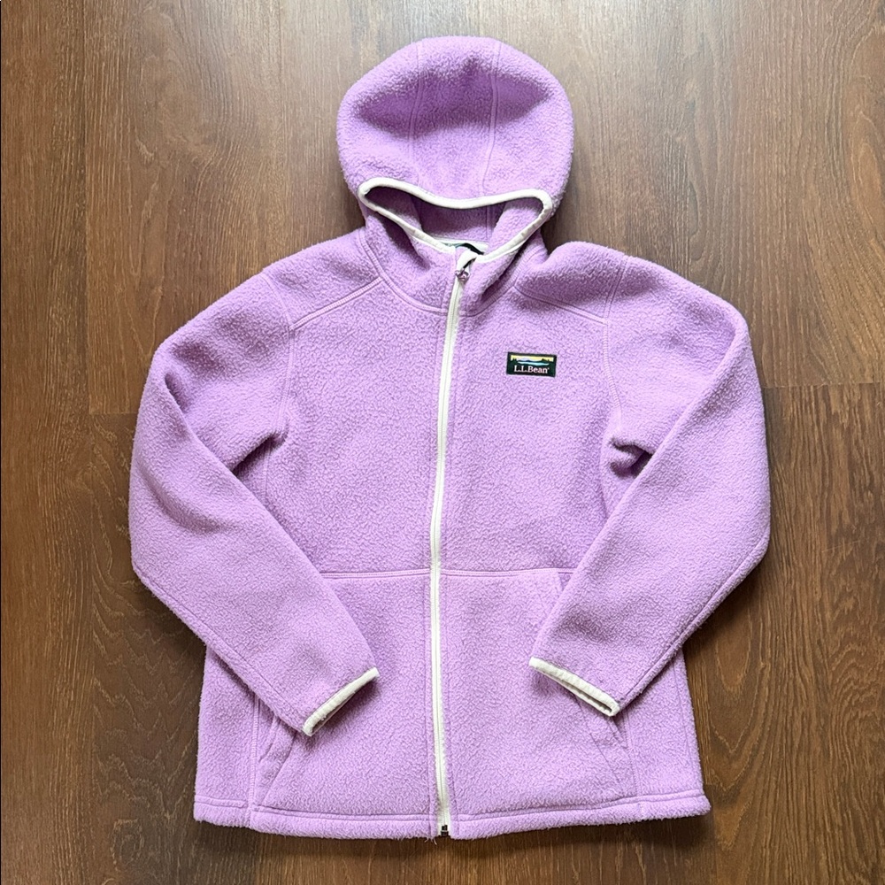 L.L. Bean Kids Lavender Full-Zip Hooded Fleece